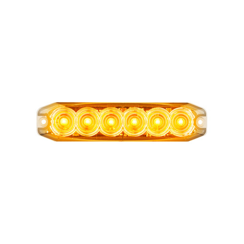 Directional LED Amber 12-24V Perm Mnt Sync Capable 14 Flash Patterns 30mm X 131mm X 8mm Ip67