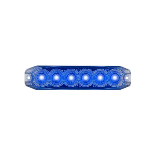 Directional LED Blue 12-24V Perm Mnt Sync Capable 14 Flash Patterns 30mm X 131mm X 8mm Ip67