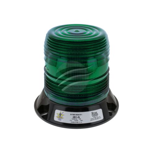 Star LED Green Beacon 9-32 3 bolt polyc mount 12 strobe 2 rotate