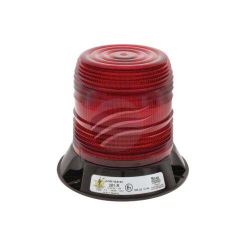 Star LED Red  Beacon 9-32 3 bolt polyc mount 12 strobe 2 rotate