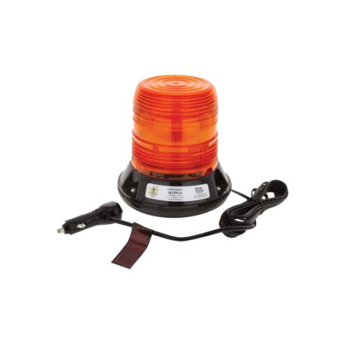 Star LED Amber Beacon 9-32v magnet  mount with cig plug 12 strobe 2 rotate