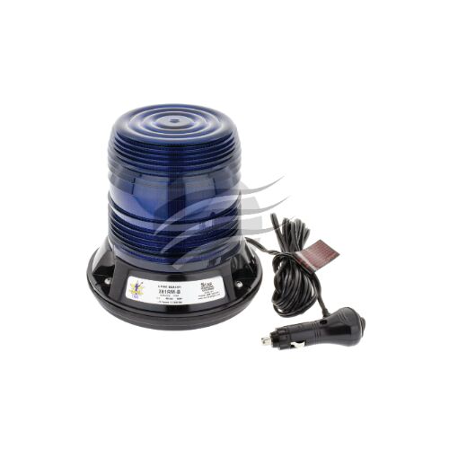 Star LED Blue Beacon 9-32v magnet  mount with cig plug 12 strobe 2 rotate