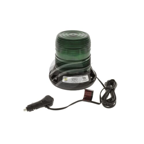 Star LED Green Beacon 9-32v magnet  mount with cig plug 12 strobe 2 rotate