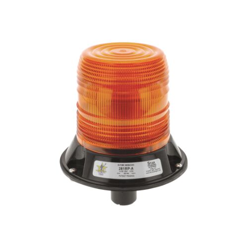 Star LED Amber Beacon 9-32v pole din mount 12 strobe 1 rotate