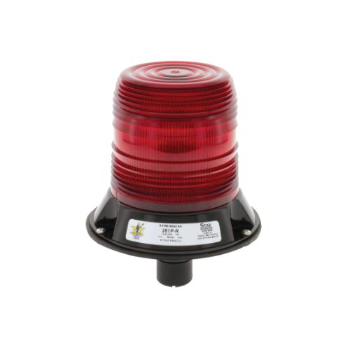 Star LED Red Beacon 9-32v pole din mount 12 strobe 1 rotate