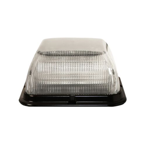 LED Beacon Dual Colour Amber/Blue 12-24V Low Profile 4 Bolt Mount Clear Lens 153mm x 166mm x 83mm 24 Patterns